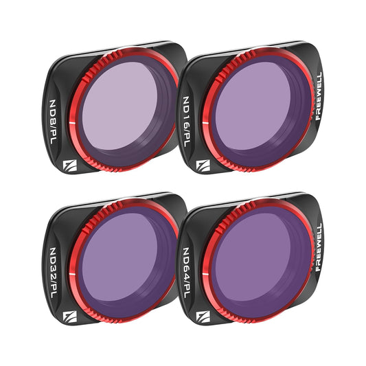Freewell 4Pack Bright Day QuickSwap ND/PL Hybrid Filter Kit for Osmo Pocket 3