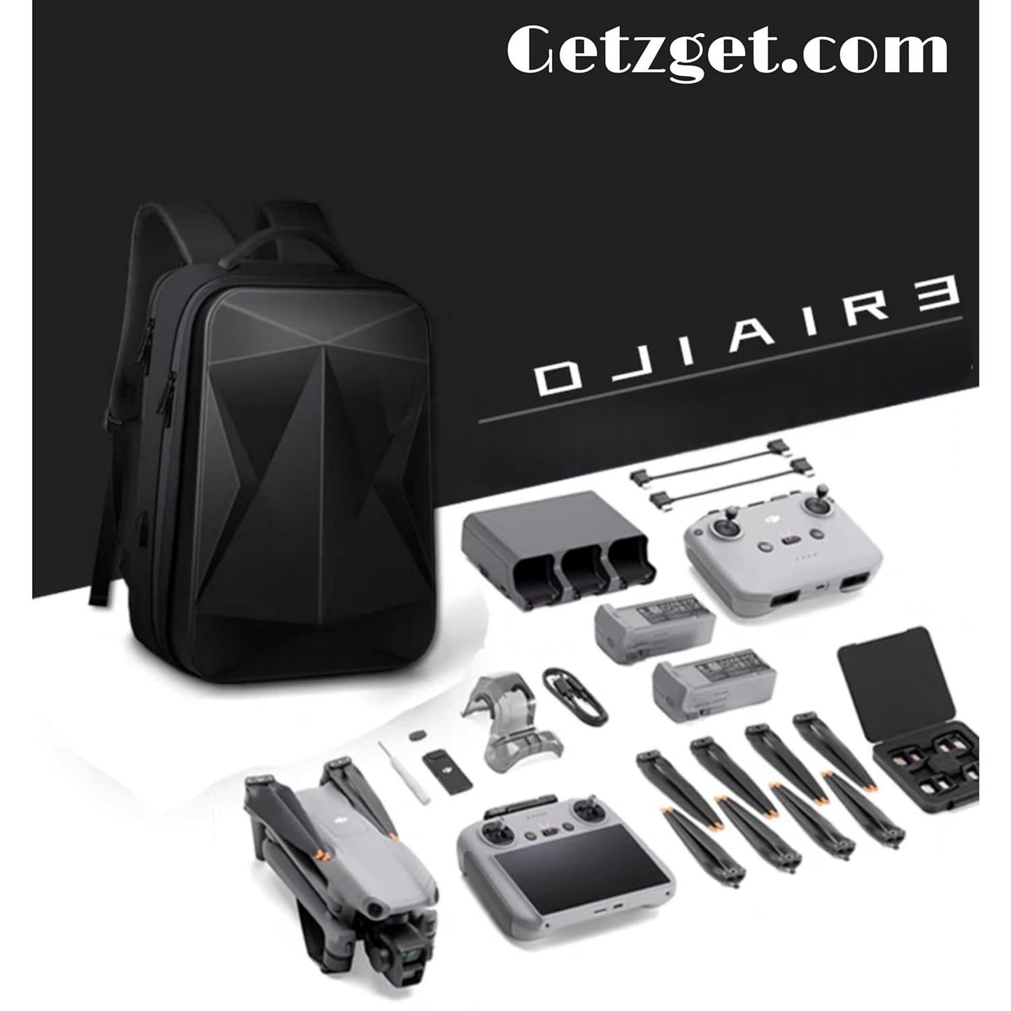 Waterproof Backpack for DJI Air 3 & Accessories Storage (Black)