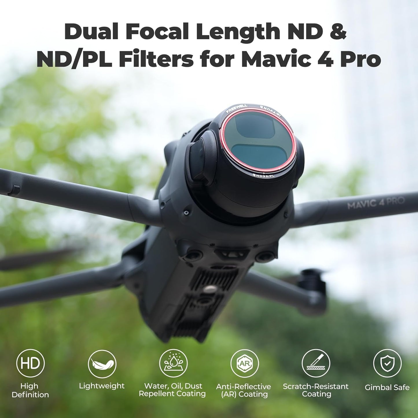 Freewell All Day 8-Pack Split ND & ND/PL Filters for DJI Mavic 4 Pro — Complete ND4 to ND64 Set with Polarizers for Full-Day Light Control, Glare Reduction & Vibrant Aerial Shots