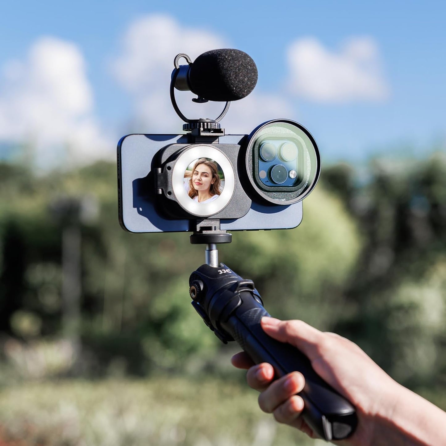 JJC 67mm Phone Lens Filter Adapter Mount for iPhone 16/15/14 Pro/Pro Max