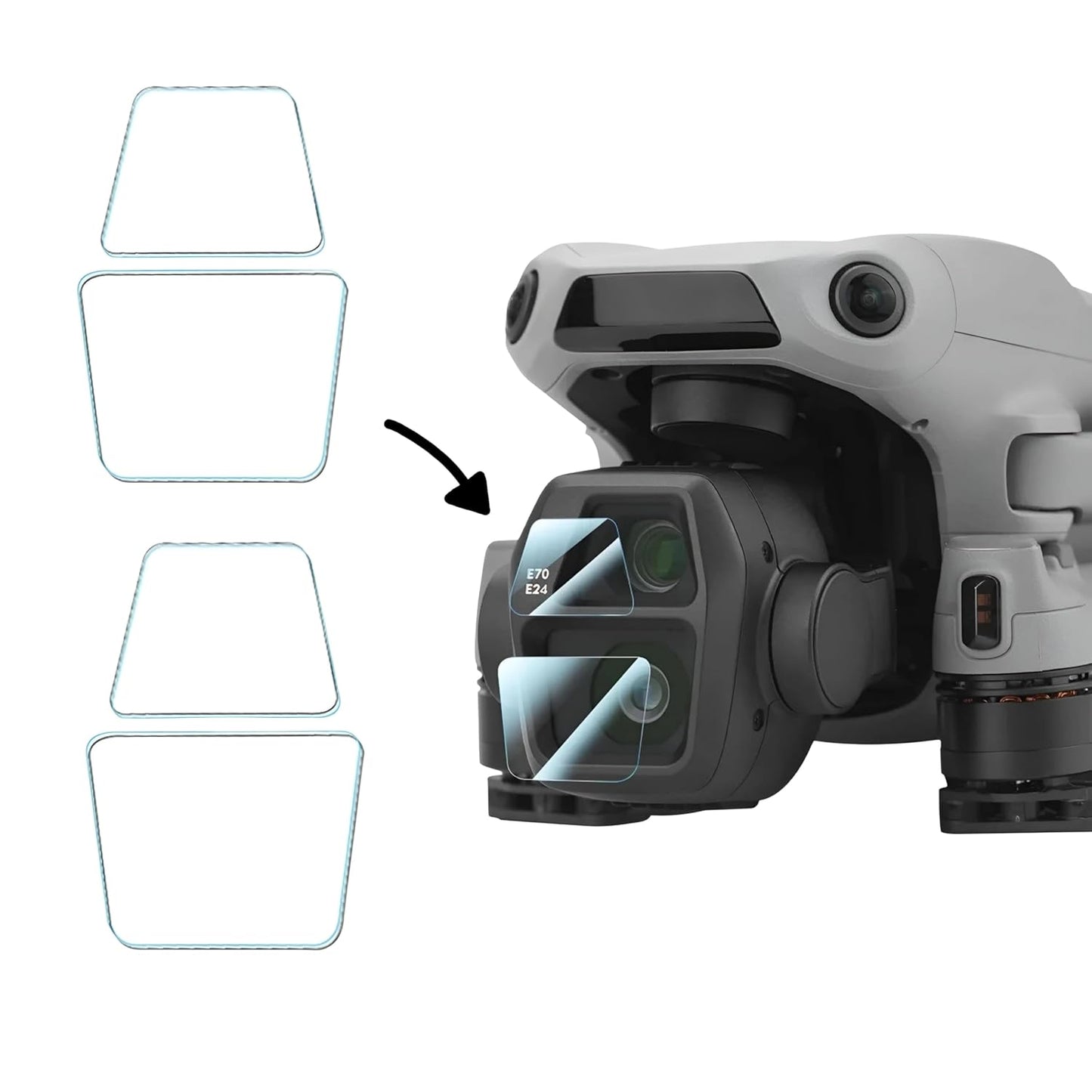 Dji Mavic Air 3S Gimbal Camera Dual Lens Scratch Protector Tempered Glass Accessories(Pack of 2)