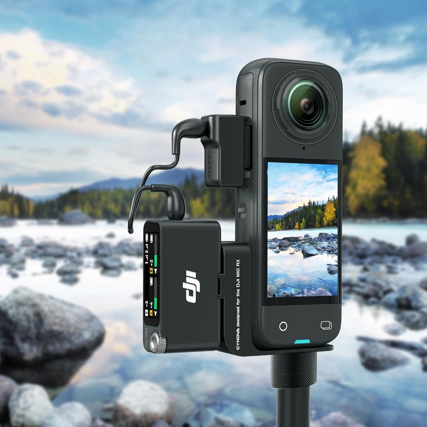 Mount Cold Shoe For With Insta360 X4 / X3 For DJI Mic 2 Microphone Holder(With 3.5Mm Audio Cable)