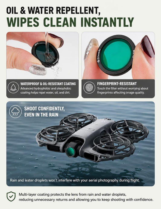 OfeooAi ND Filter Set For DJI Neo 2 | ND8, ND16 & ND32 Camera Lens Filters