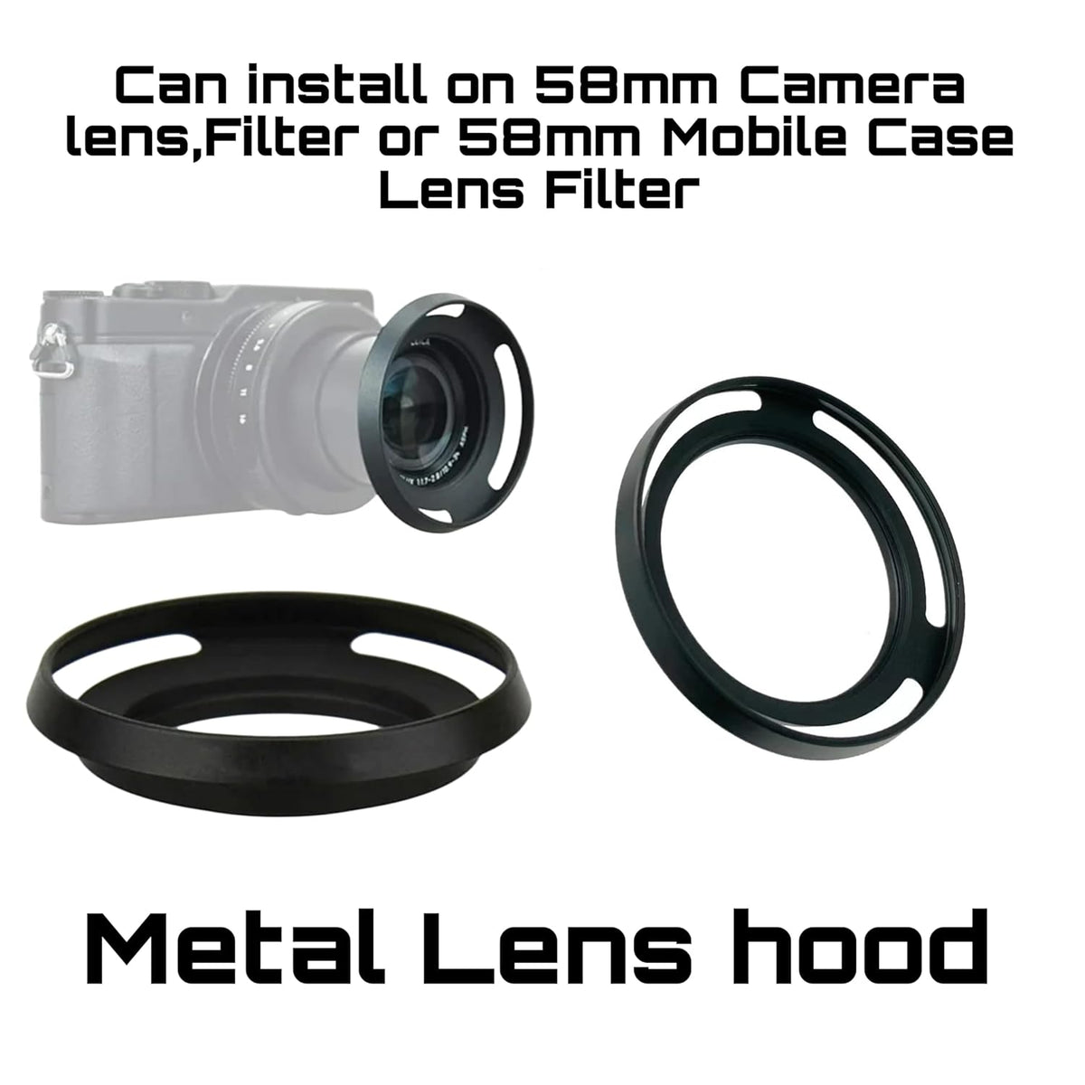 58mm Lens Hood for Phones and DSLR Cameras (view 3)