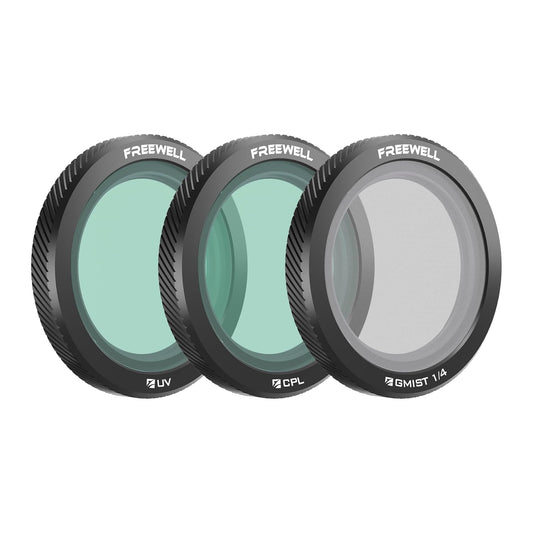 Freewell Magnetic Filters for DJI Neo 3 - Pack CPL, UV, and Black Glow Mist 1/4 Filters