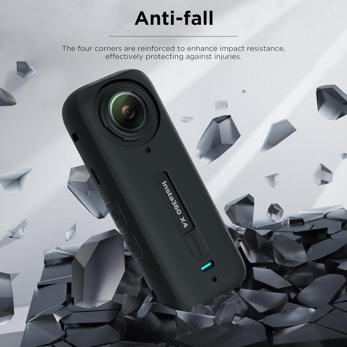 Cynova Kit for Insta360 X4 (Silicone Case, Screen Protectors, Lens Cap) (view 5)