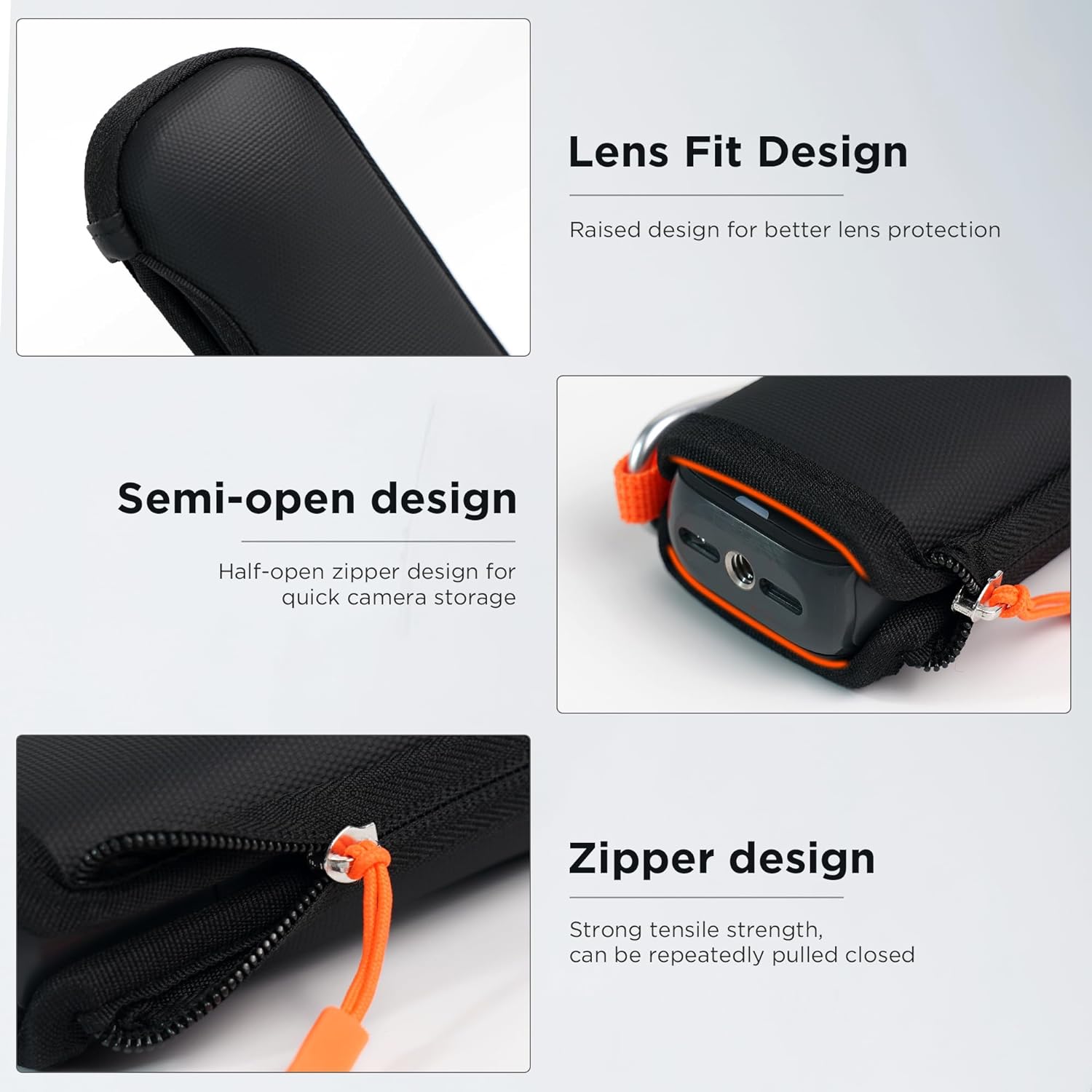 Black Mini Camera Bag for INSTA360 X4, Multifunctional Selfie Stick Case GetzGet