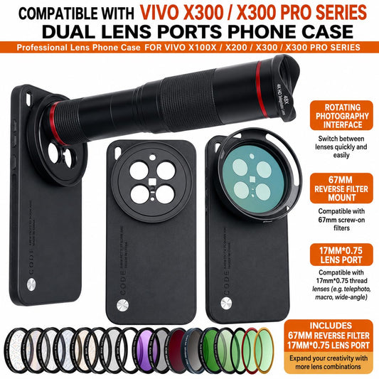 17mm Phone Case For Vivo X300 Pro with Lens Cap Cover