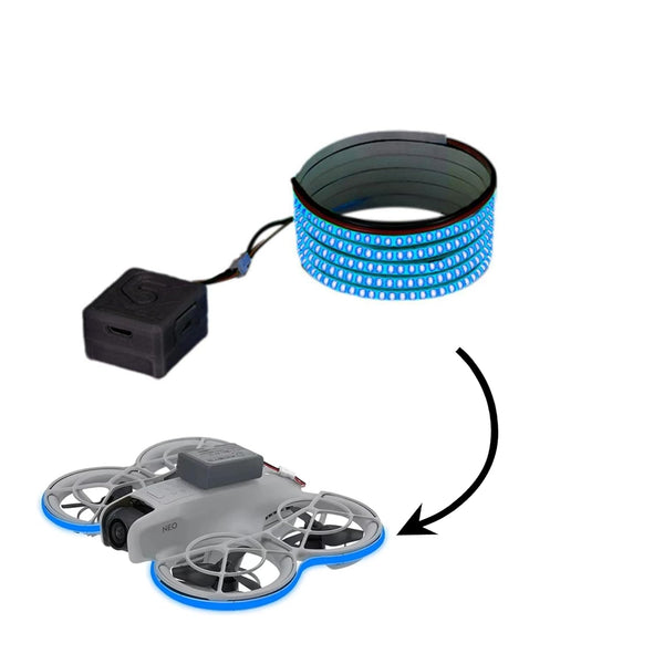 Waterproof LED Light Strap for DJI Neo (3 Modes, Deep Blue)