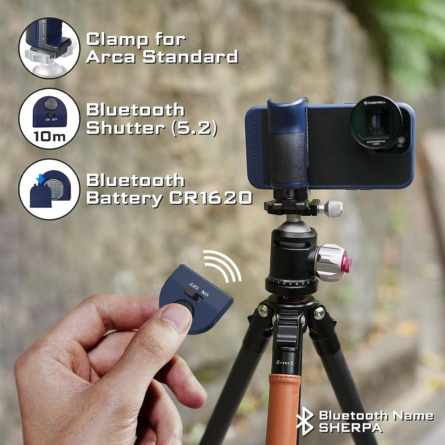 Freewell Versatile Bluetooth Smartphone Selfie Grip with ARCA Standard, Cold Shoe Mount for iPhone, Samsung Cell Phone