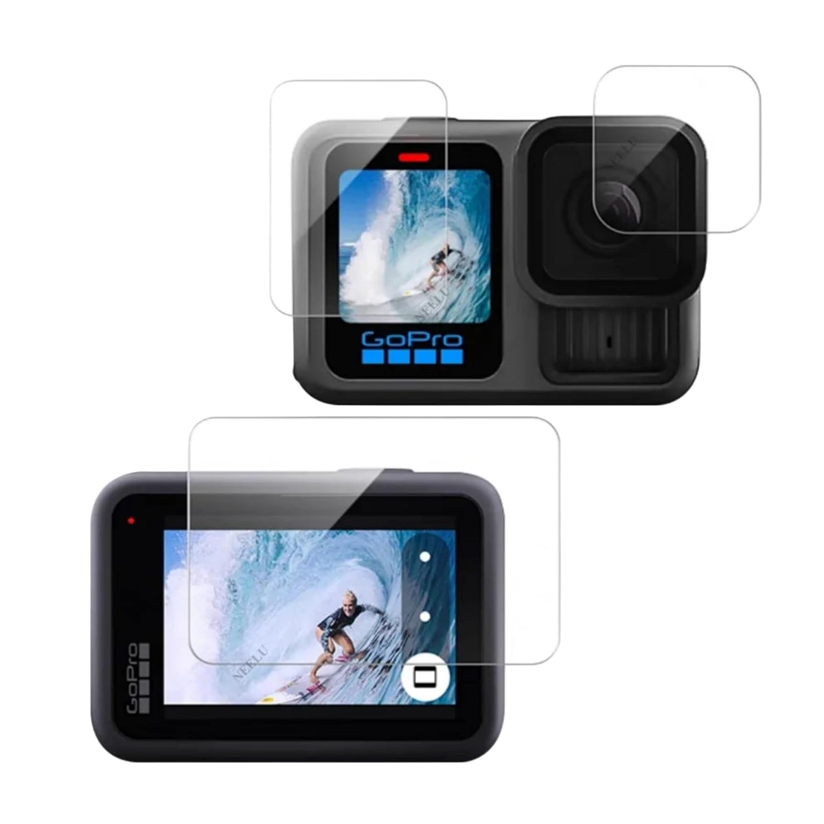 Anti-Glare Screen and Lens Tempered Glass for GoPro Hero 13 (Pack of 1)