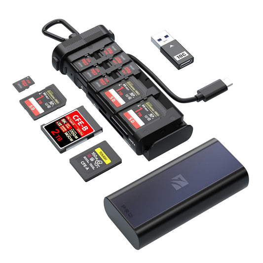 Freewell Pro Reader Versatile CF Express A,CF Express B, SD, and Micro SD Card Reader & Holder