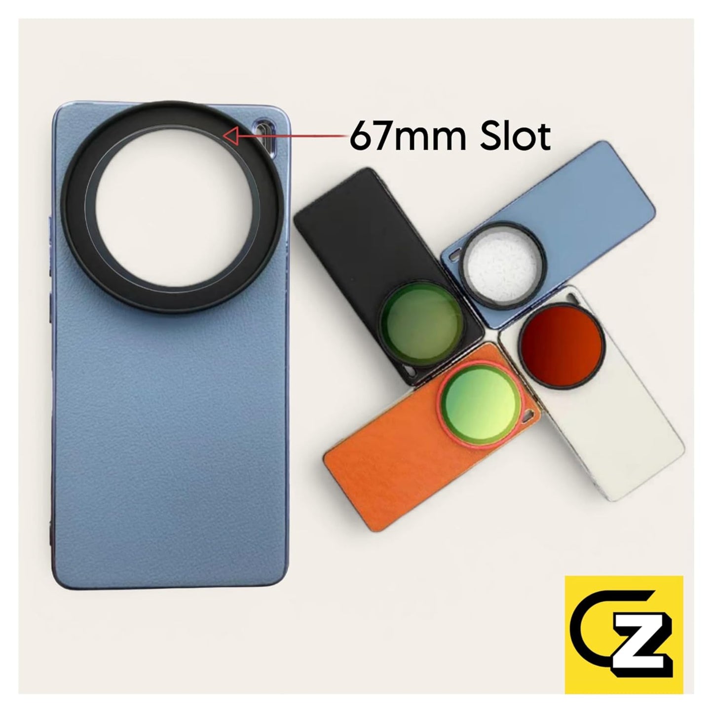 Phone Case For Vivo X100 with Lens Cap Cover Support 67 mm ND Filter Lens Accessories (Sky Blue)