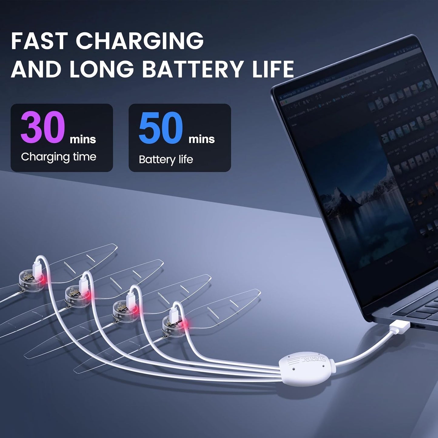 GetZget® Led Flash Props For DJI Mavic Air 3 & Air 3s Led Light Propellers Accessories (Full Set)