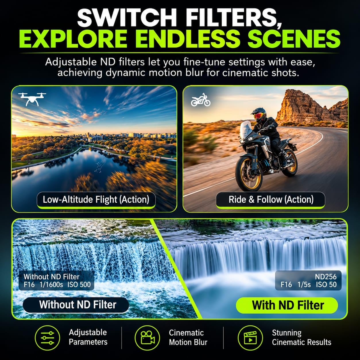 ND / PL Lens Filter Set For DJI Flip & LITO X1 Drone Getzget