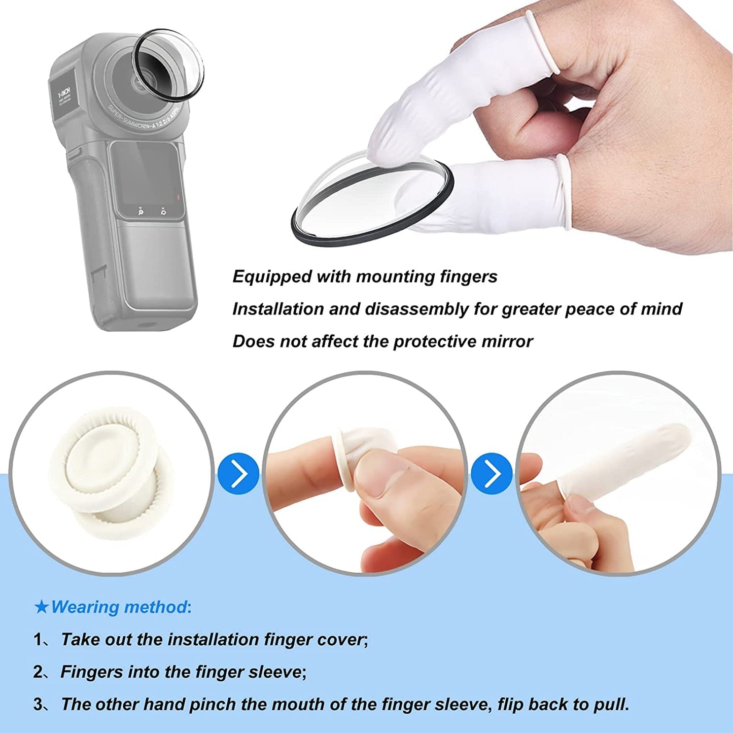 Premium Protector Lens Guards for Insta360 ONE RS 1-Inch 360 Edition with Silicone Lens Cover Cap Accessories