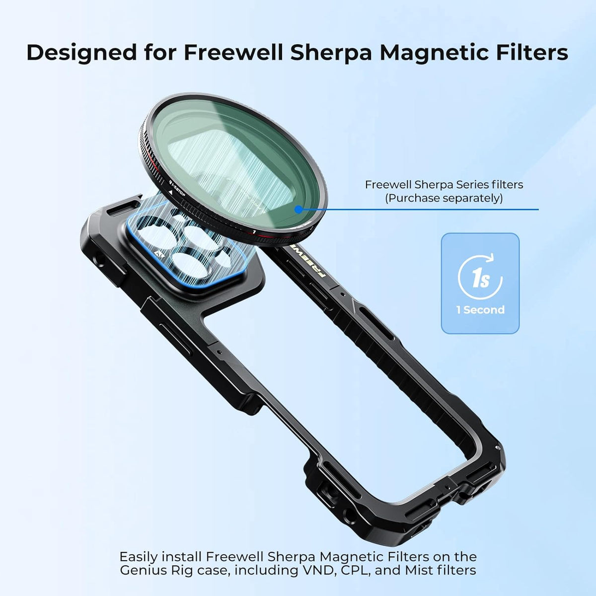Freewell Genius Rig Tool-Free Smartphone Cage for iPhone 16 Pro Max (view 6)