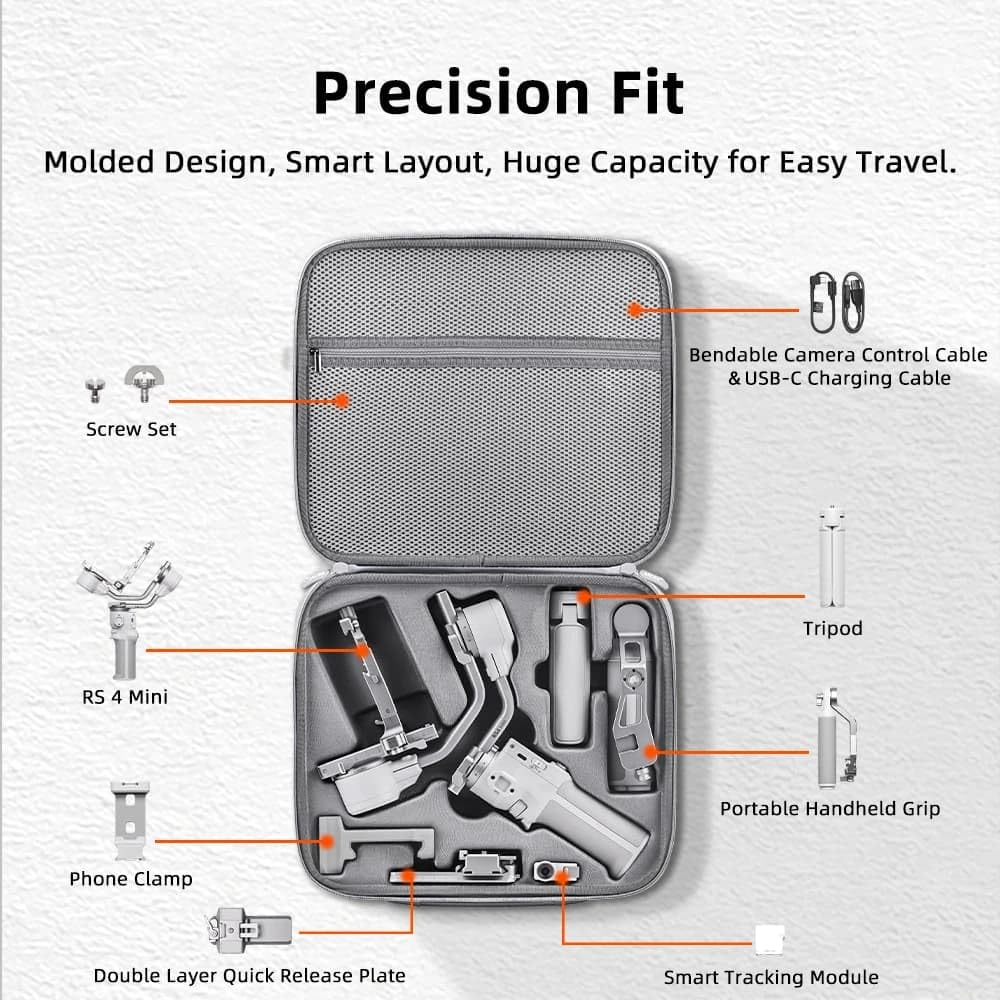 Splash-Proof Carrying Case for DJI RS 4 Mini DSLR Gimbal (view 7)
