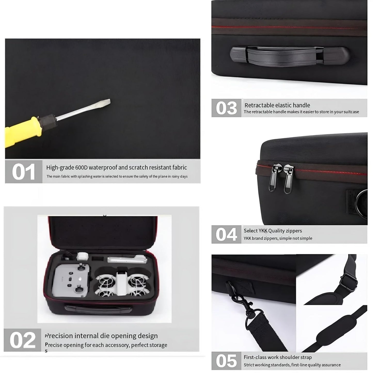 DJI Neo & Accessories Compact Travel Protection Nylon Water Resistance Bag with Shoulder Strap (Combo Version) Hand Bag
