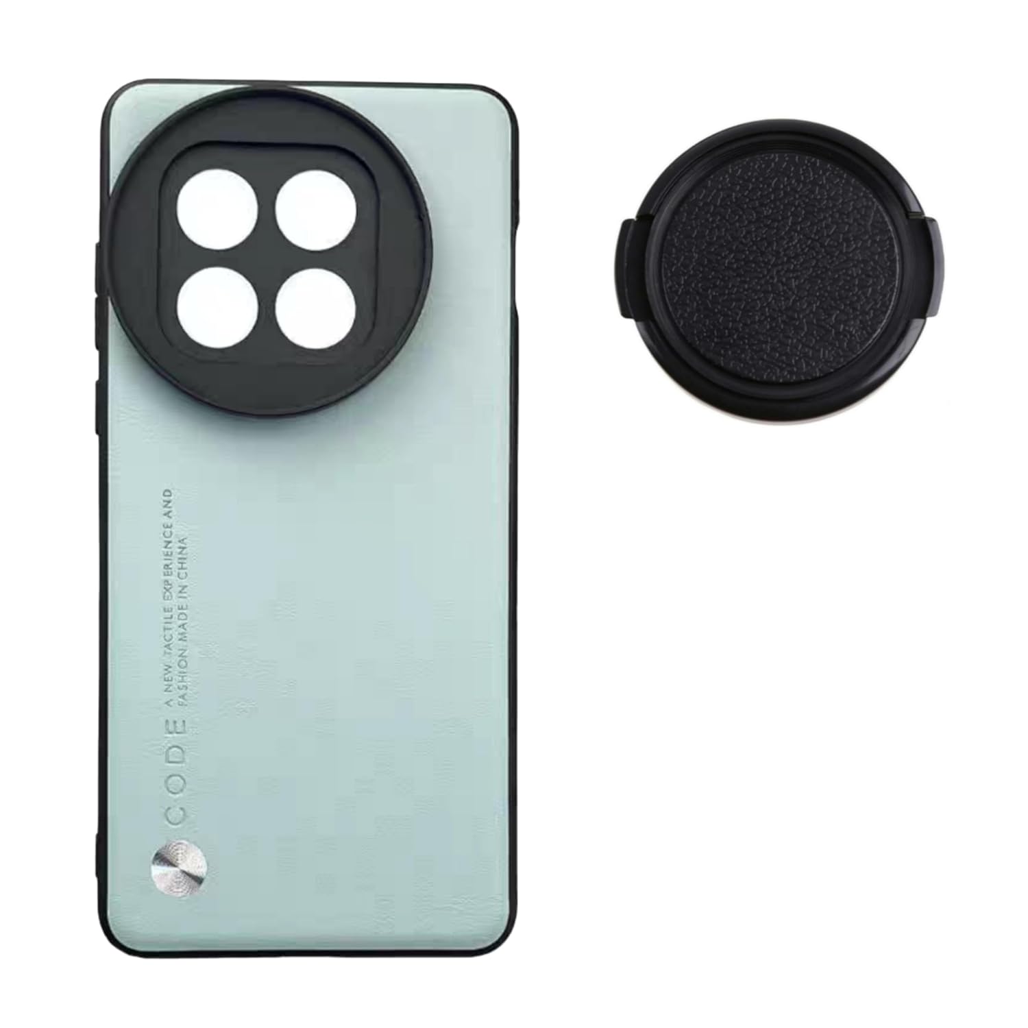 Phone Case For Xiaomi 14 CIVI for 58mm Lens ND Filter Attachable Metal Slot Mobile Cover Including Lens Protective Cap (Green)