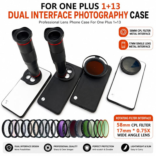 GetZget® Phone Case For Oneplus 13 Support 17mm Lens and 58mm ND Filter Attachable Metal Slot Mobile Cover Accessories Including Lens Protective Cap