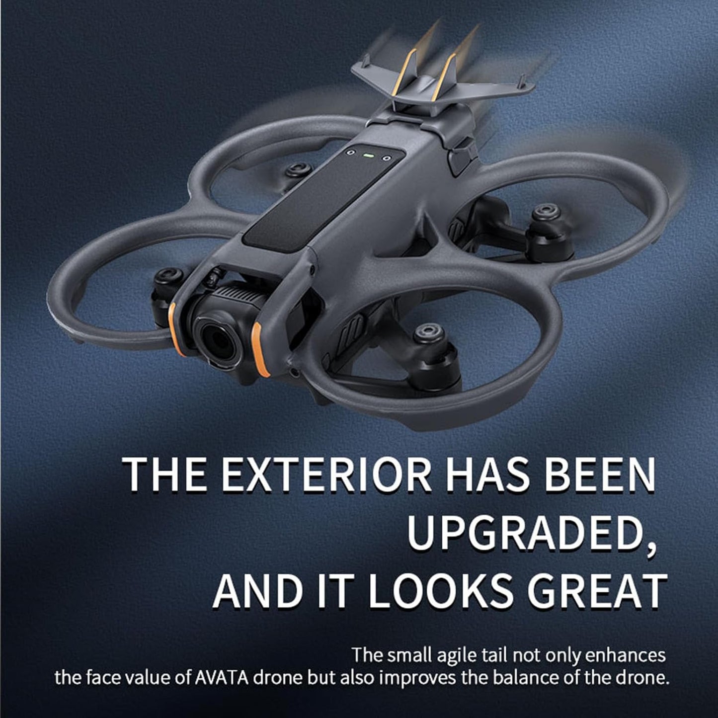 Getzget Flight Tail Wing For DJI AVATA 2 Drone, Anti-Release Buckle Snap-On Battery Fin Fixed Stabilizer Part