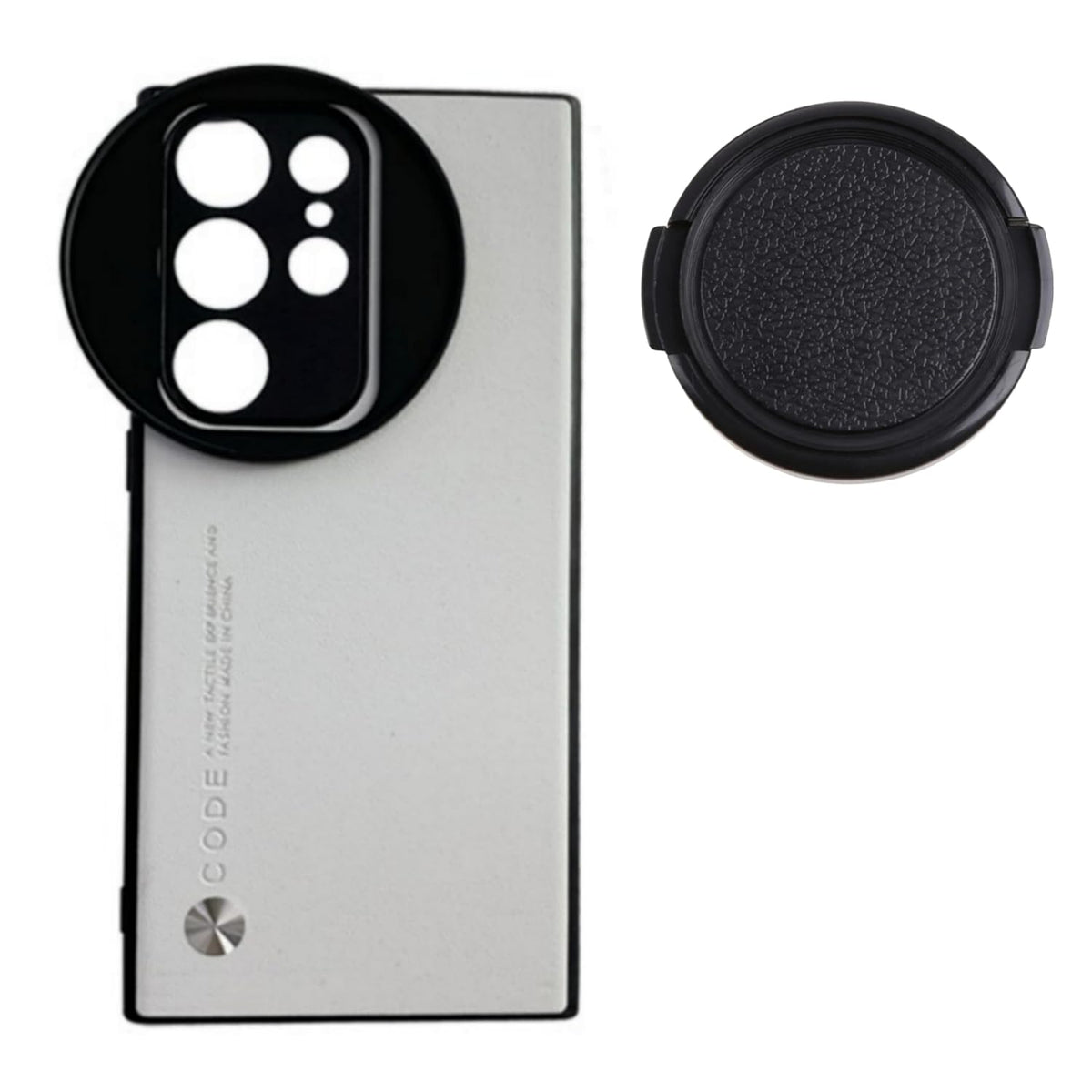 67mm Filter Phone Case for Samsung Galaxy S24 Ultra with Lens Cap (White)