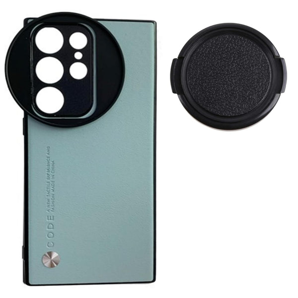 67mm Filter Phone Case for Samsung Galaxy S24 Ultra with Lens Cap (Green)