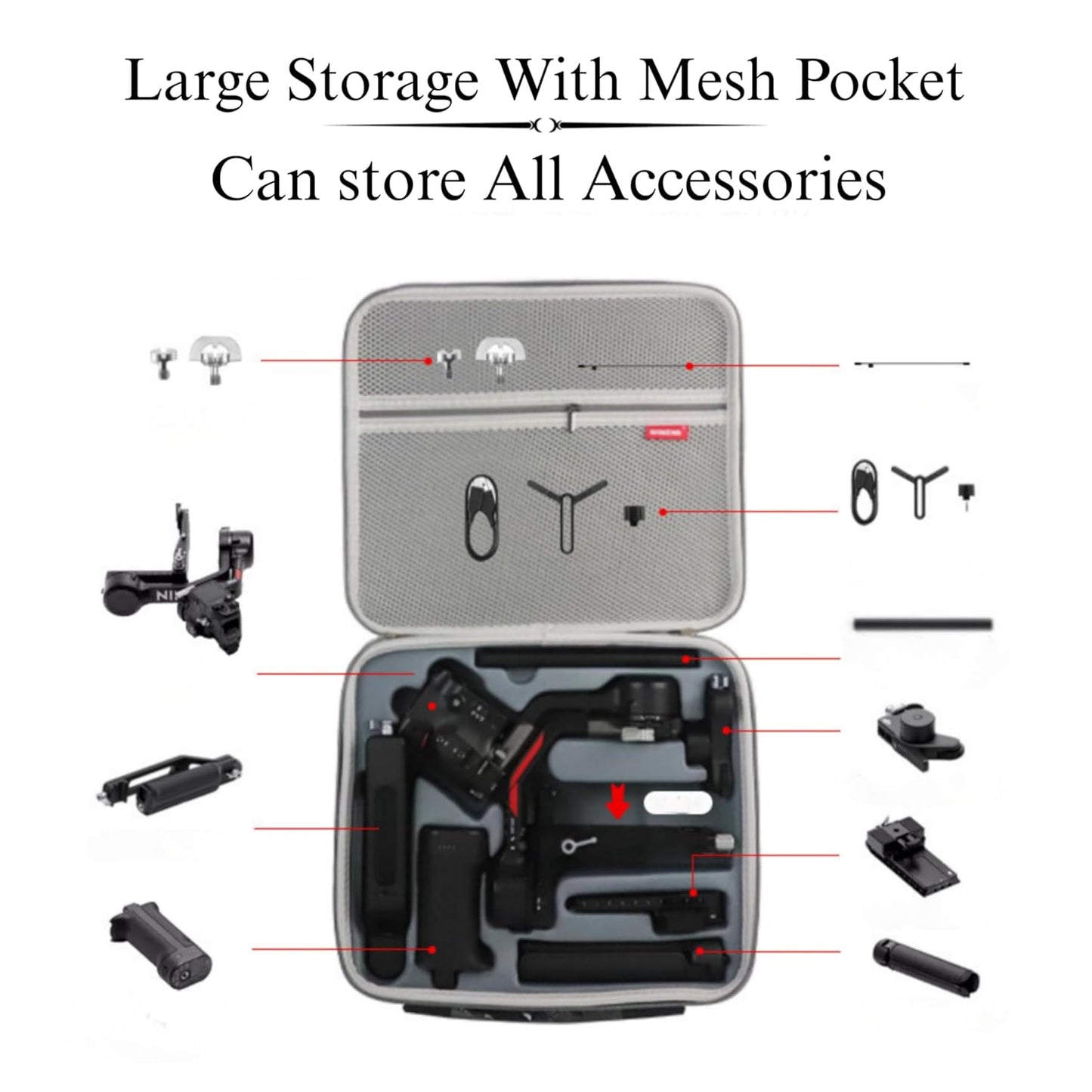 Carrying case Bag for DJI Ronin Rs 4 Gimbal & Accessories Storage Bag(Grey)