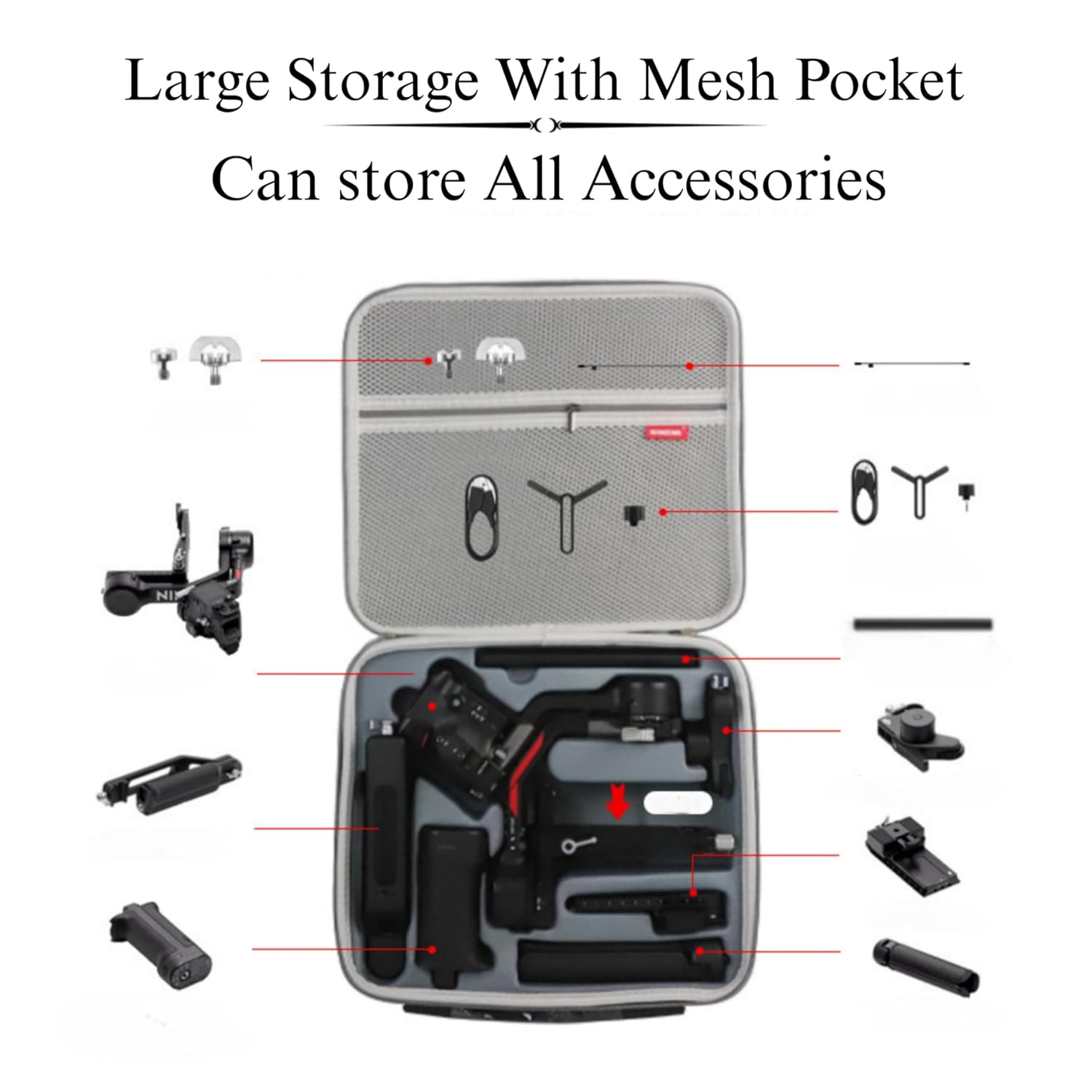 Carrying case Bag for DJI Ronin Rs 4 Gimbal & Accessories Storage Bag(Grey)