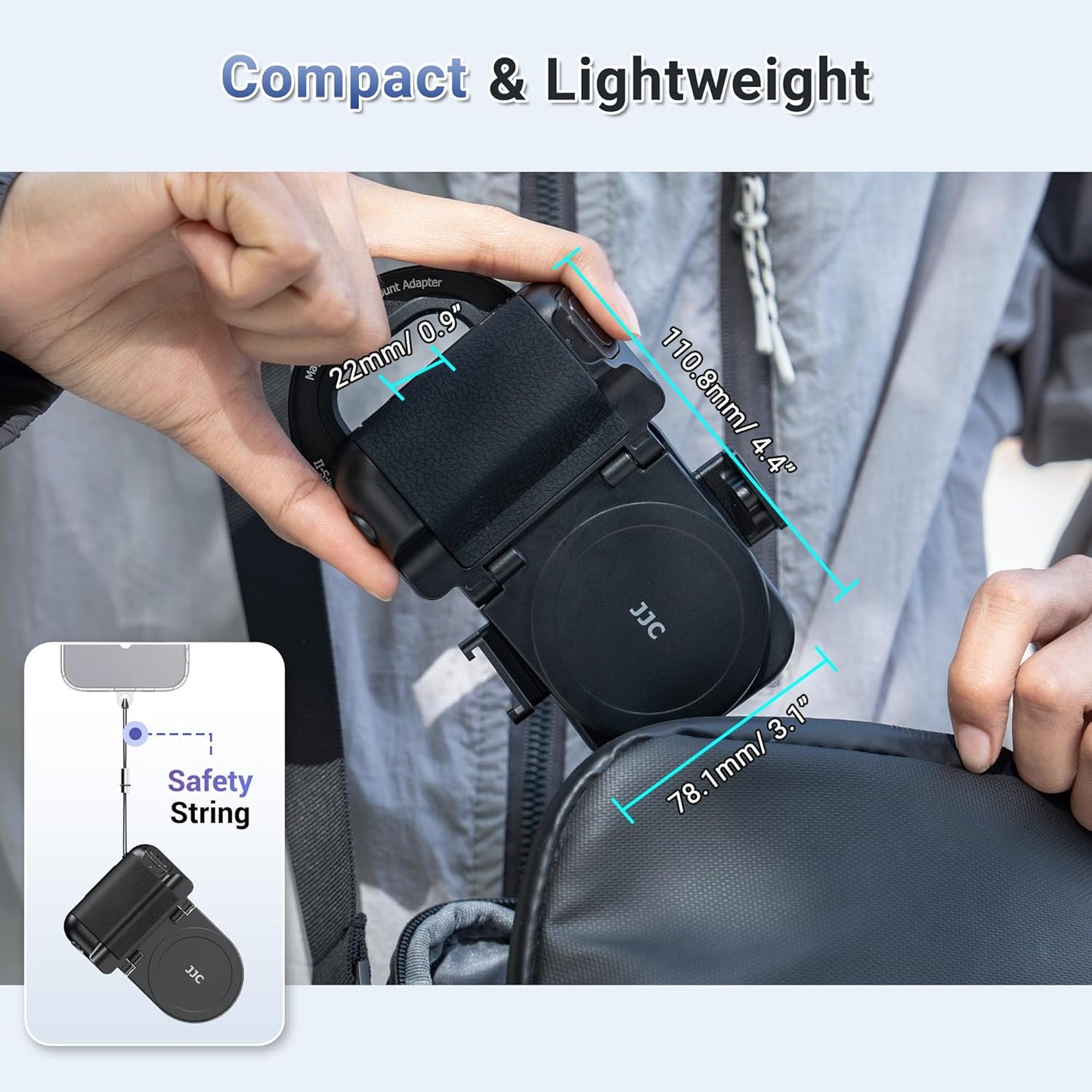 (1+1) 67mm Magnetic Phone Lens Filter Adapter + Phone Snap Grip for iPhone 16 15 14 Pro/Pro Max Plus, Lens Filter Ring Adapter