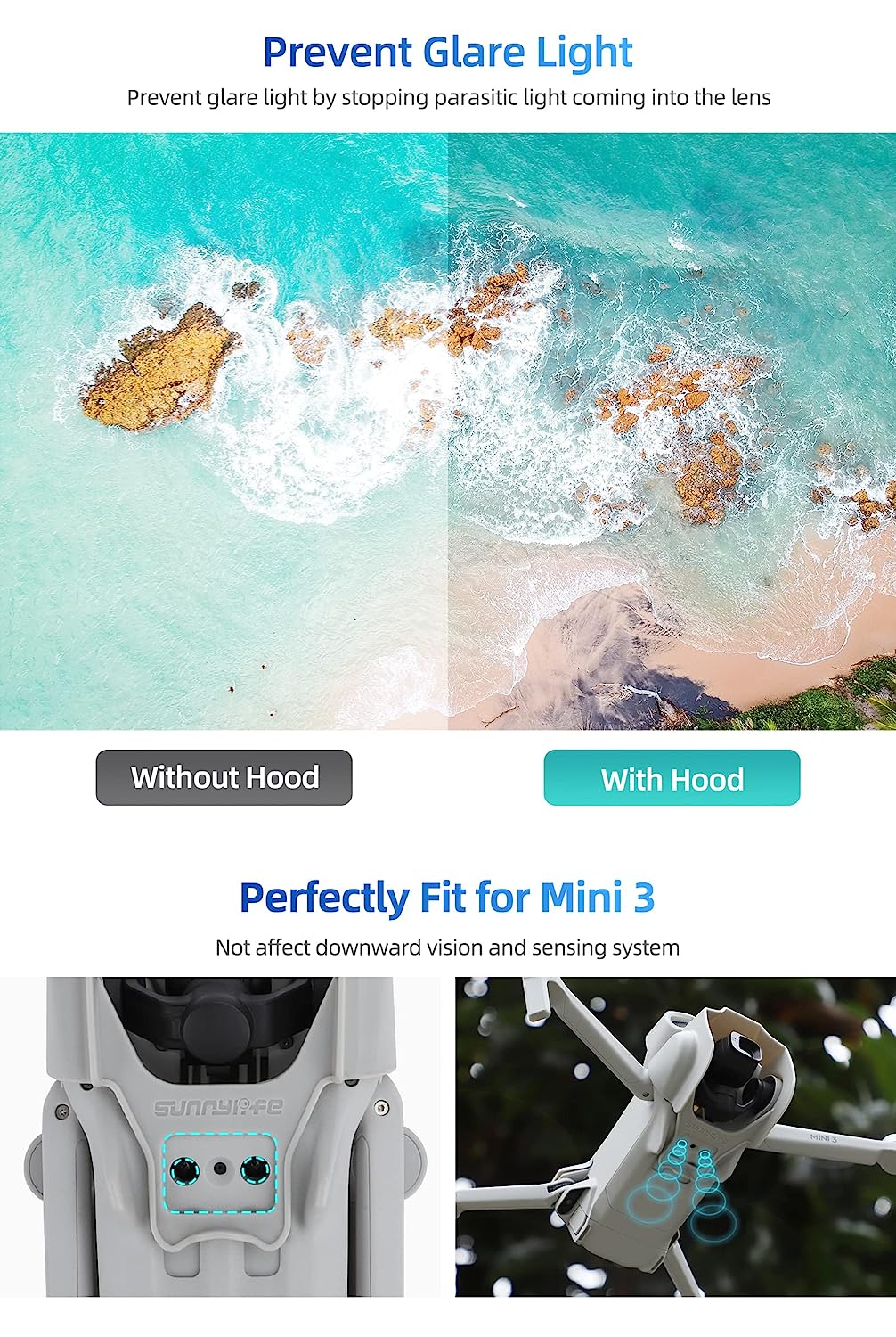 Lens Sun Shade Sun Hood For Dji Mini 3 Gimbal Protector Accessories (Not For Mini 3 Pro)