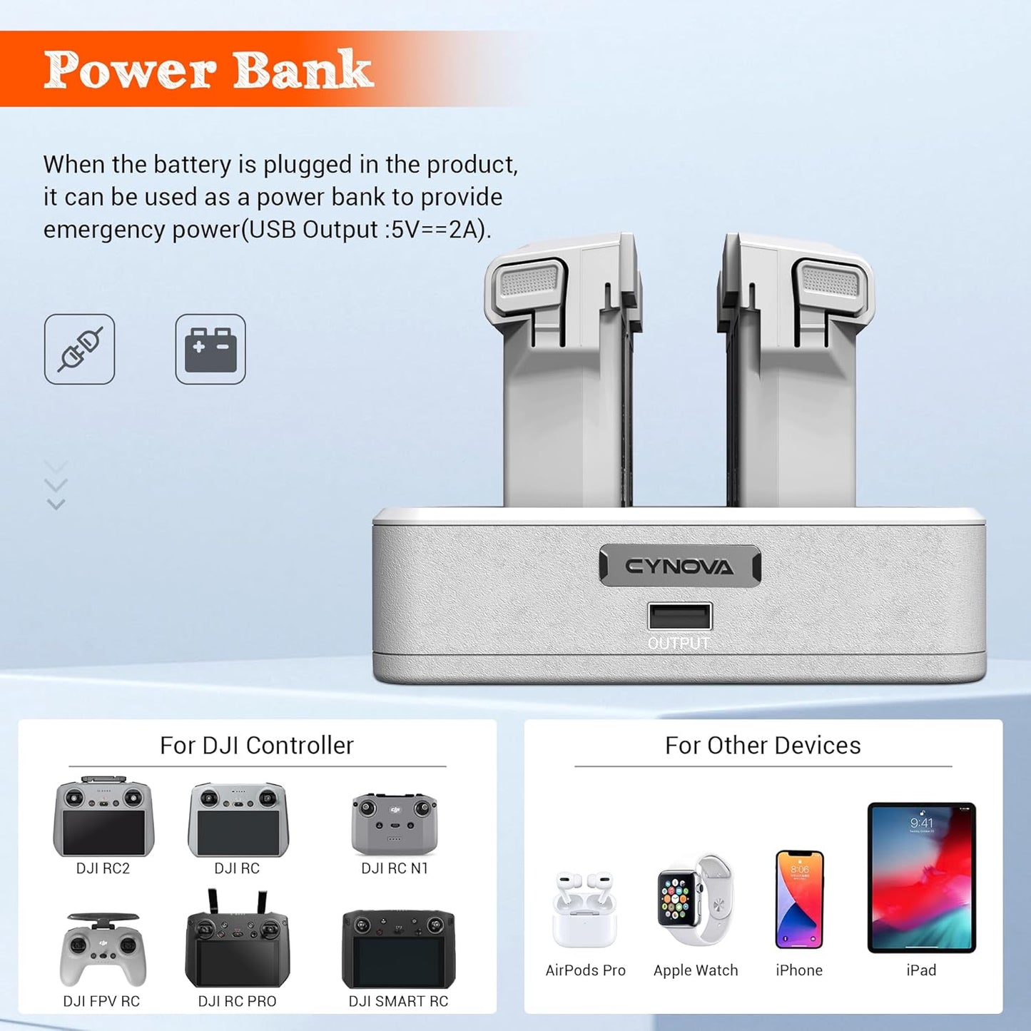 4 in 1 Two Way Charger for DJI Mini 4/ Mini 3 Pro Charging Hub