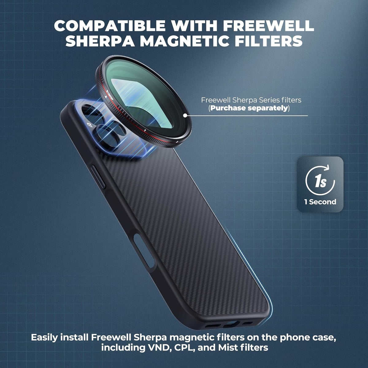 Freewell Pro Filmmaker Case for iPhone 16 (17mm Lens Mount, Black) (view 3)
