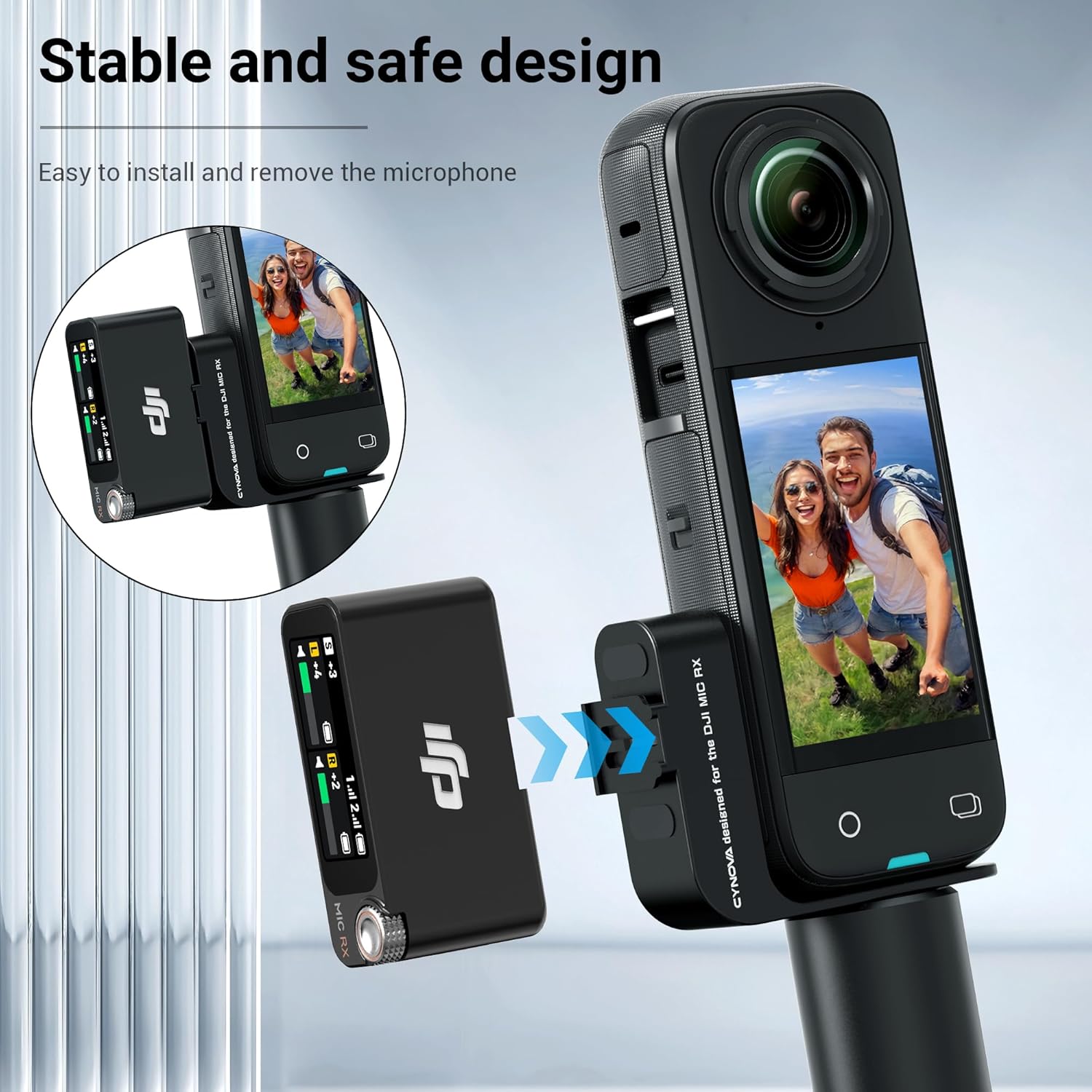 Insta360 X4 / X3 For DJI Mic 2 Microphone Holder(With 3.5Mm Audio Cable)