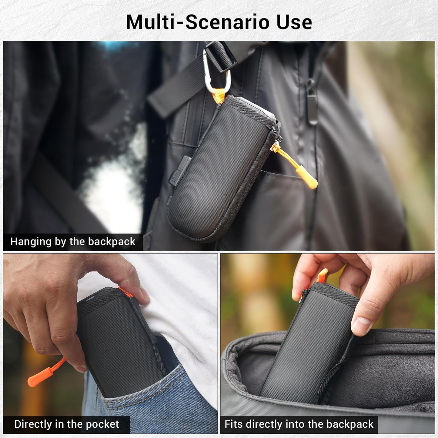 Black Mini Camera Bag for INSTA360 X4, Multifunctional Selfie Stick Case GetzGet