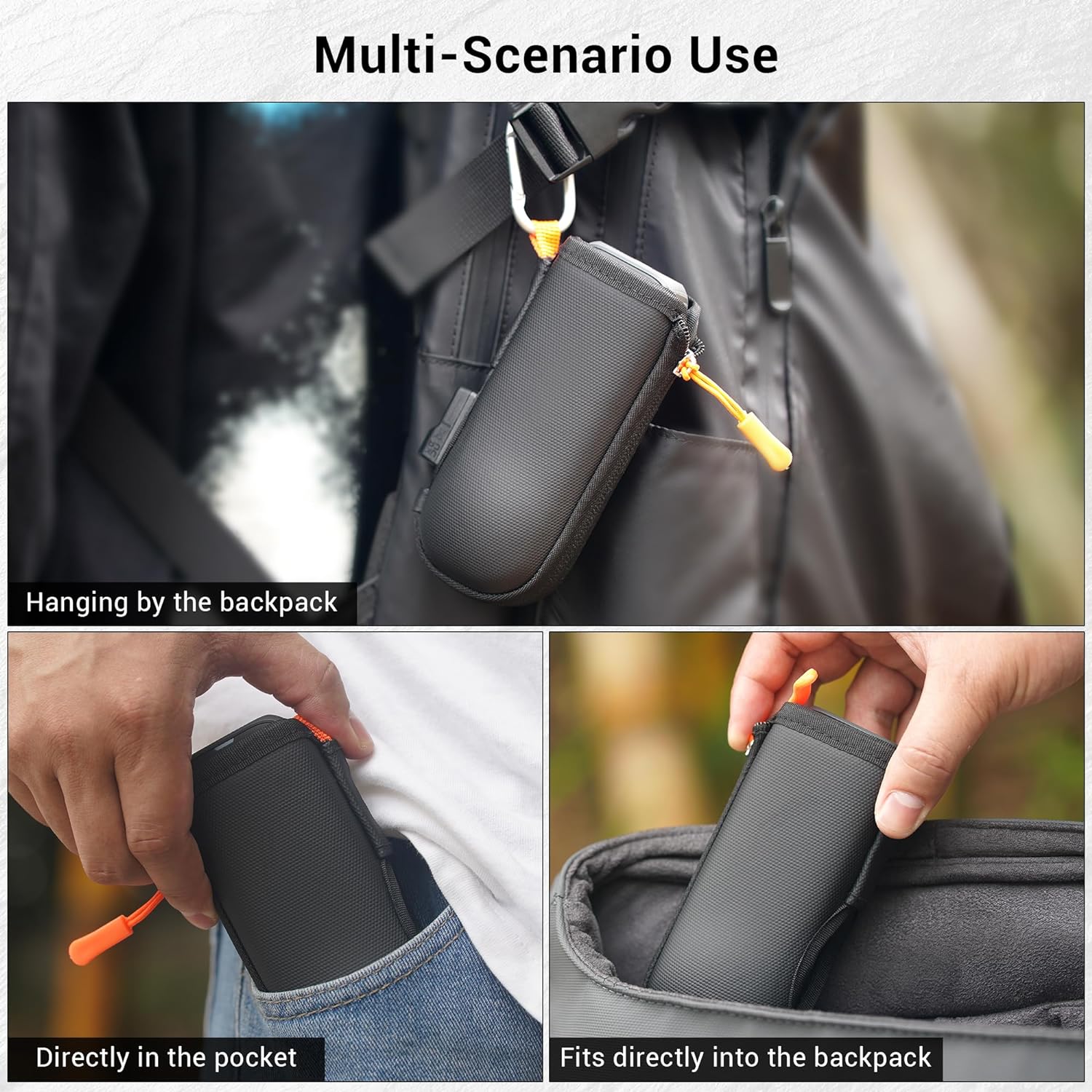 Black Mini Camera Bag for INSTA360 X4, Multifunctional Selfie Stick Case GetzGet