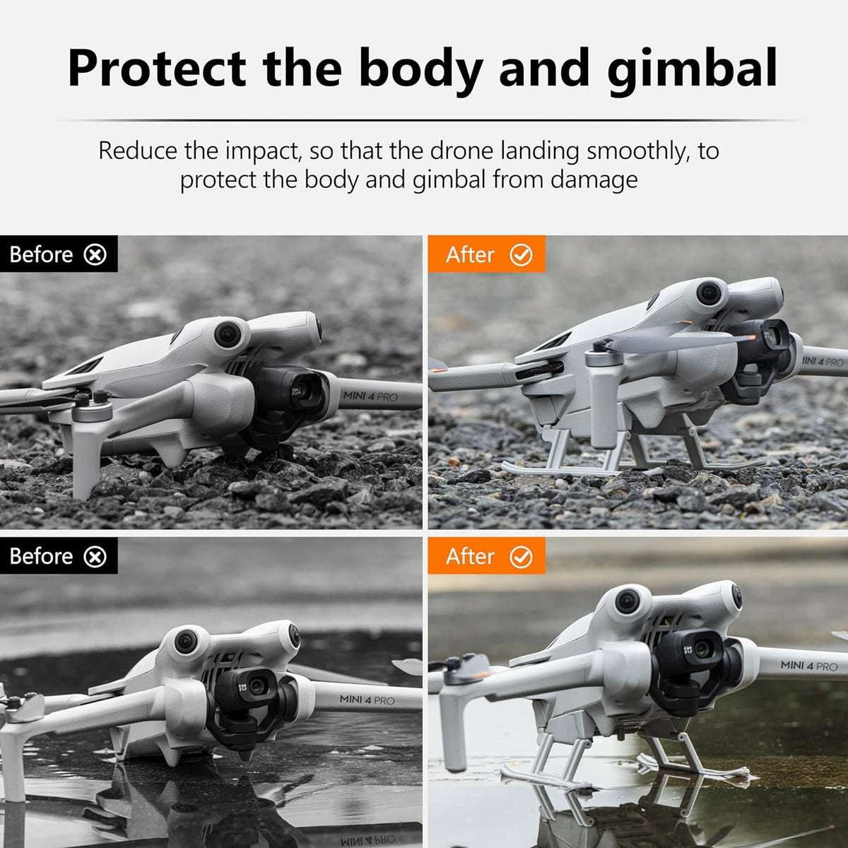 Foldable Extended Landing Gear Legs for DJI Mini 4 Pro (view 5)