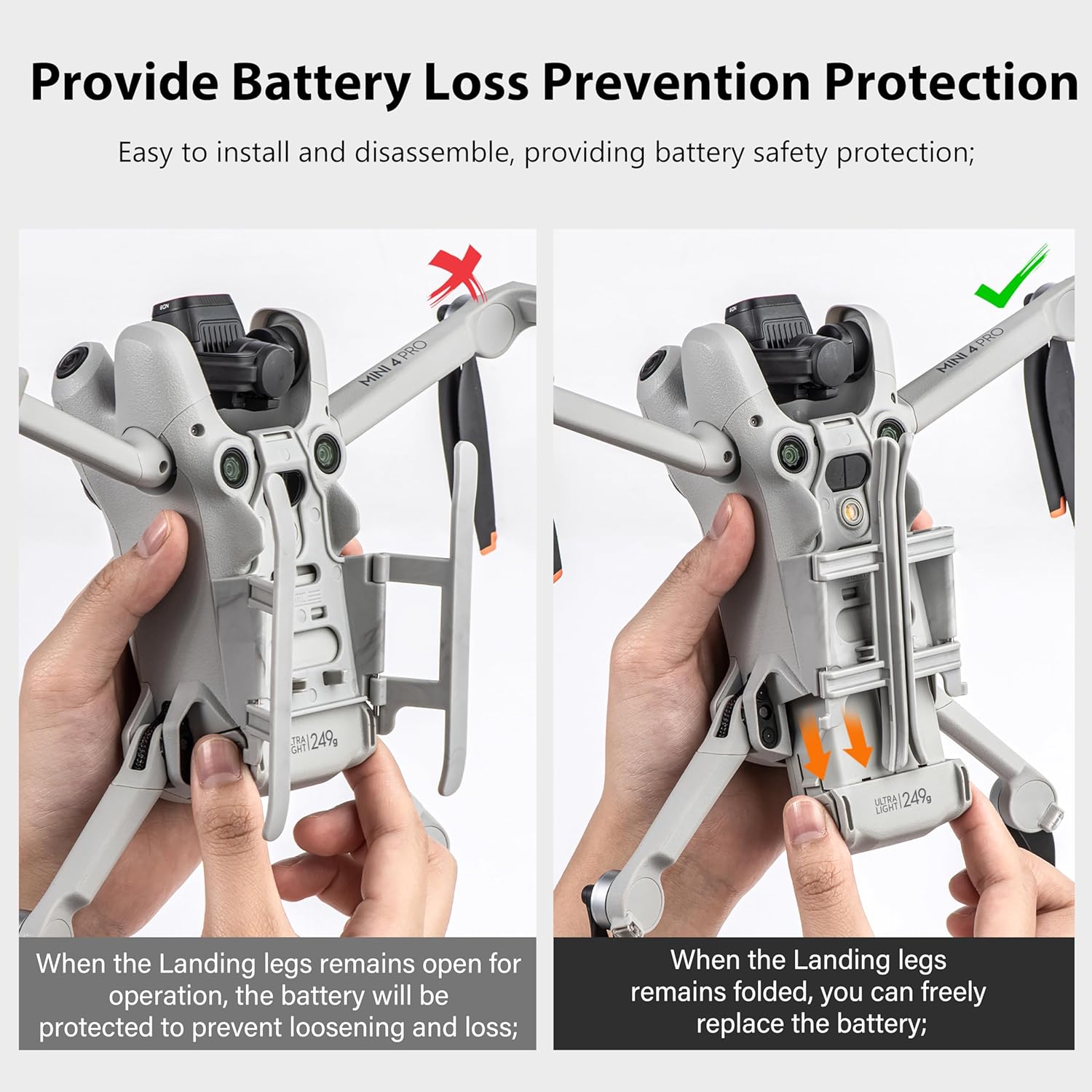 Dji Mini 4 Pro Drone Foldable Extended Landing Legs