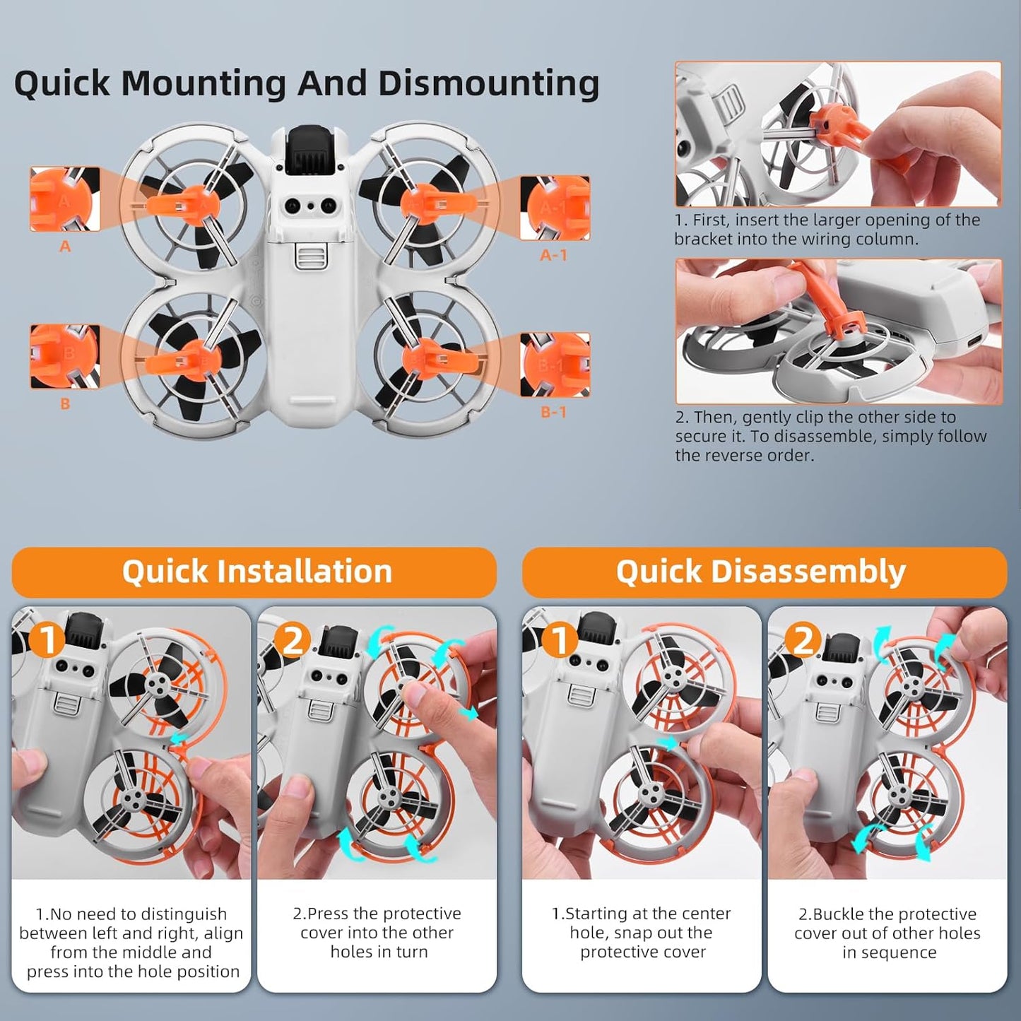 Light Weight Propeller Guard+Landing Gear Extensions for DJI Neo