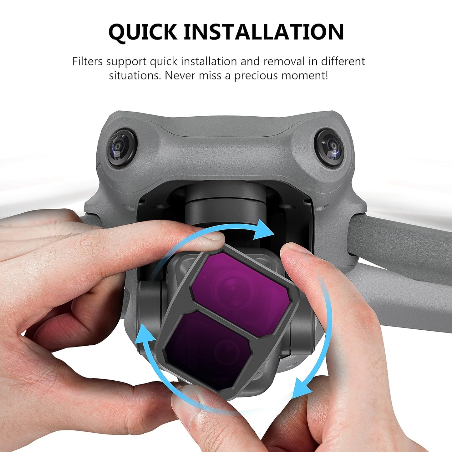ND Filters Set for DJI Air 3 Accessories,4Pack Filters-(ND8, ND16, ND32, ND64)