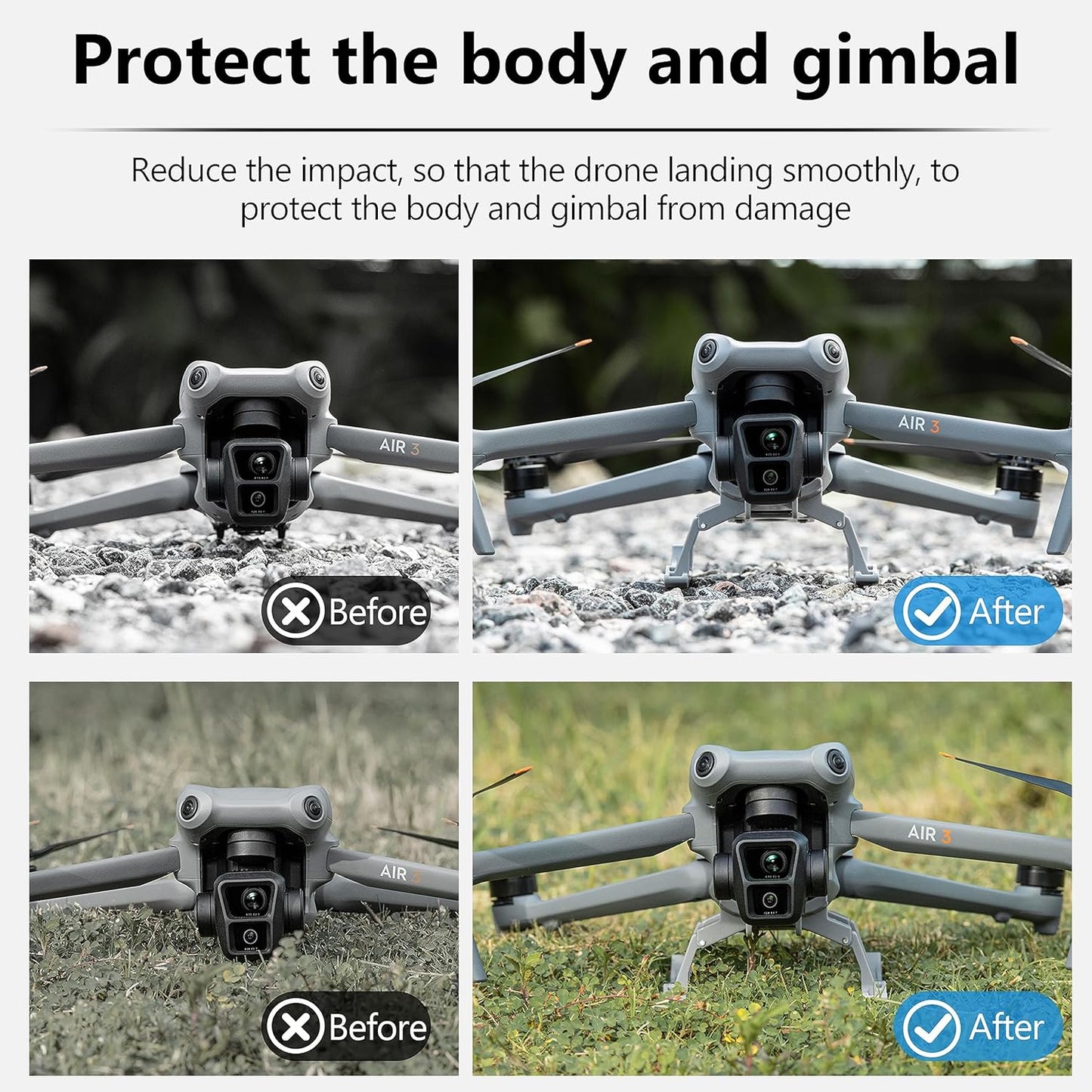 Hight Extended  Foldable Landing Gear Air 3& 3s