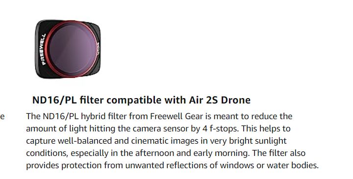Freewell Bright Day - 4K Series - 4Pack ND/PL Filters For Dji Air 2S Drone