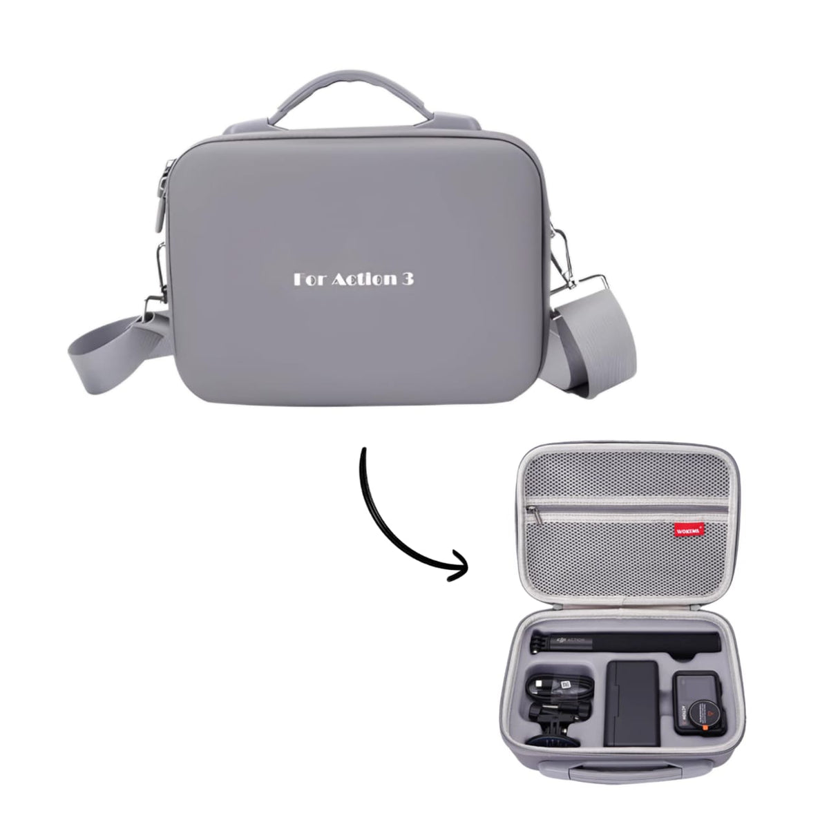 Hard Travel Carrying Case for DJI Osmo Action 5 Pro, 4 and 3