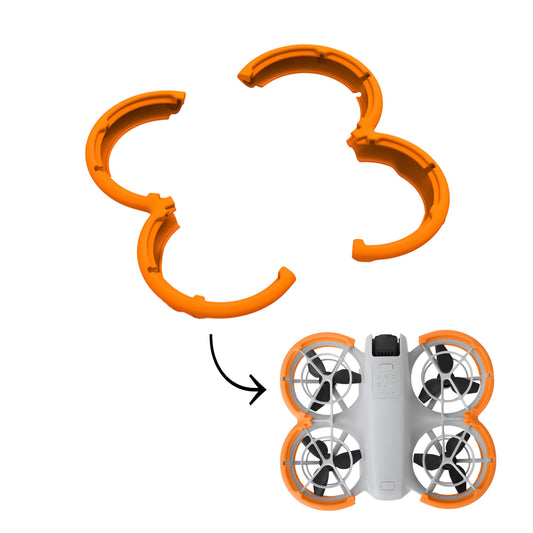 GetZget® Sunnylife Propeller Guard Protector Bumper for DJI Neo Drone - Durable, Lightweight Protection Accessories, Easy Snap-On Design (Neon Orange)