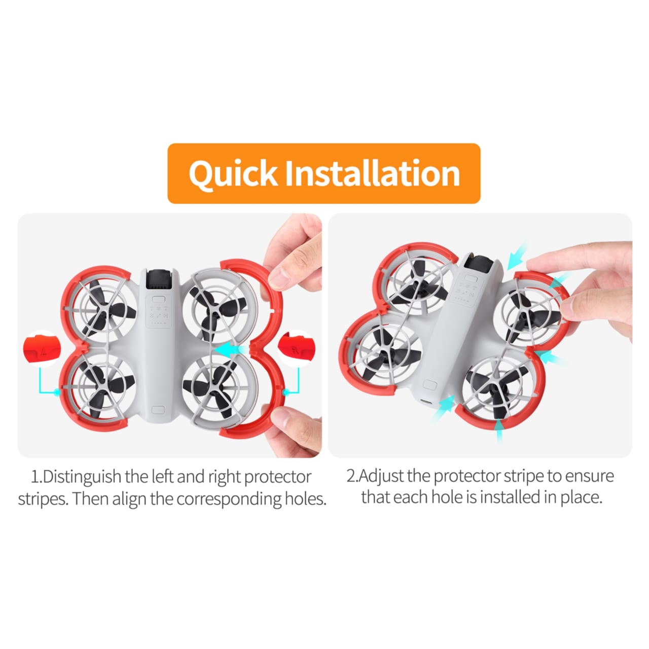 GetZget® Sunnylife Propeller Guard Protector Bumper for DJI Neo Drone - Durable, Lightweight Protection Accessories, Easy Snap-On Design (Neon Orange)