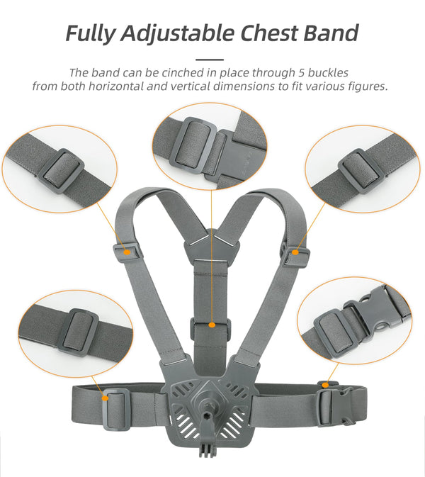 360° Rotating Chest Mount Harness for Action Cameras (Quick Release)