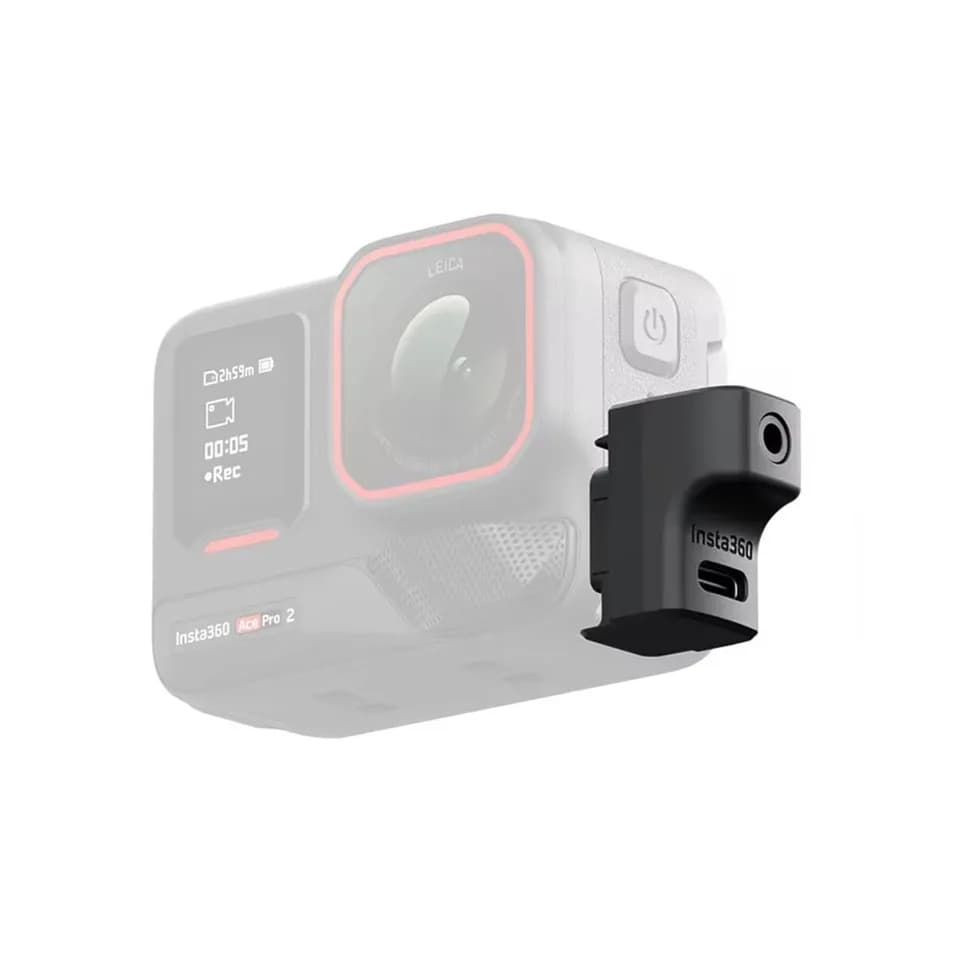Mic Adapter for insta360 Ace pro 2/ Ace Pro, 2 in 1 Audio Mic and Charging Adapter Mount Accessories