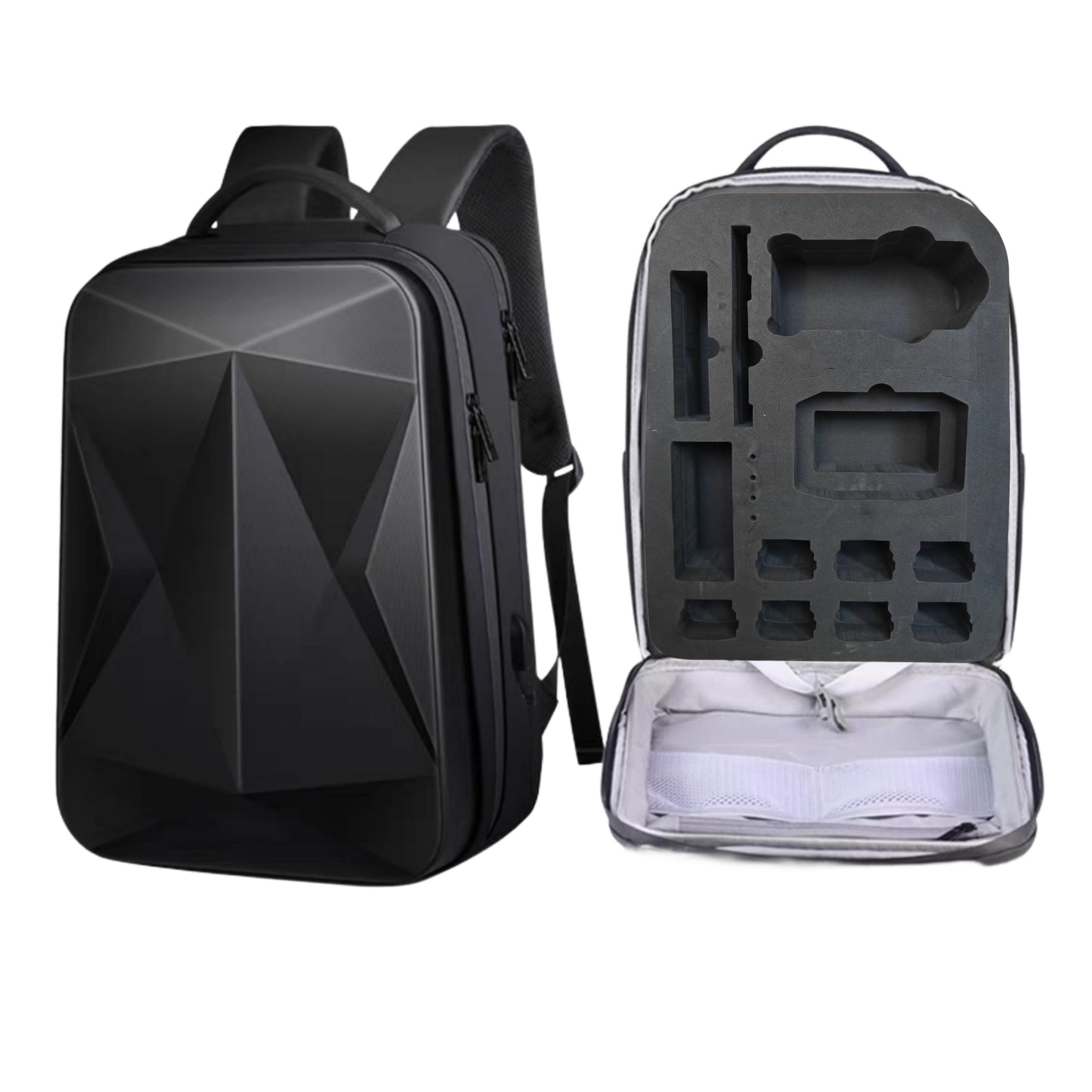 Multipurpose Hard Shell Waterproof Backpack for DJI Air 2s & Accessories (Black)