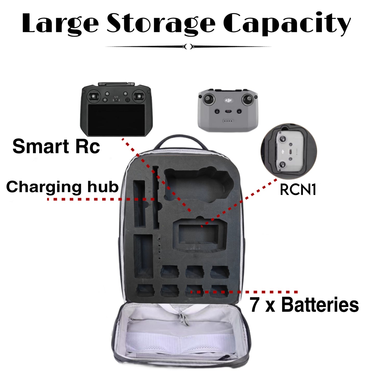 Multipurpose Hard Shell Waterproof Backpack for DJI Air 2s & Accessories (Black)